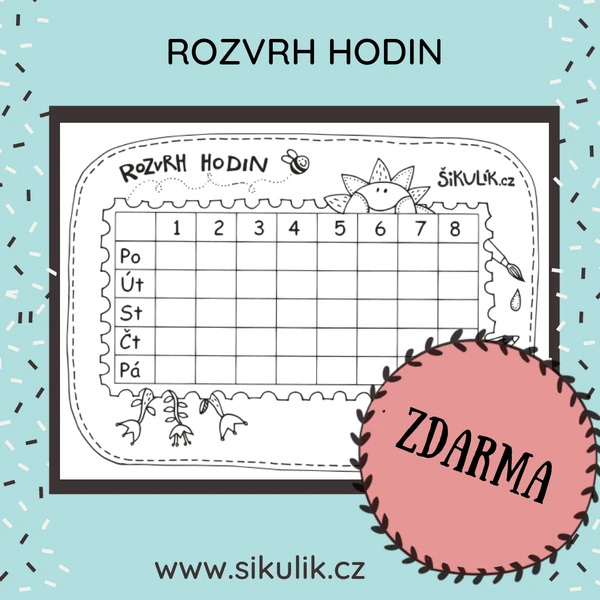 Omalovánkový ROZVRH HODIN