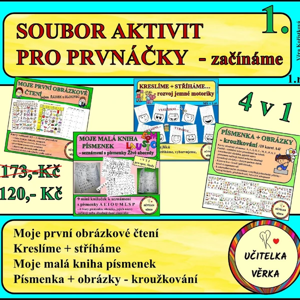 SOUBOR AKTIVIT PRO PRVNÁČKY - začínáme 4 v 1   1.