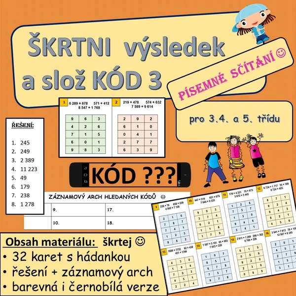 Škrtni výsledek a sestav kód 3