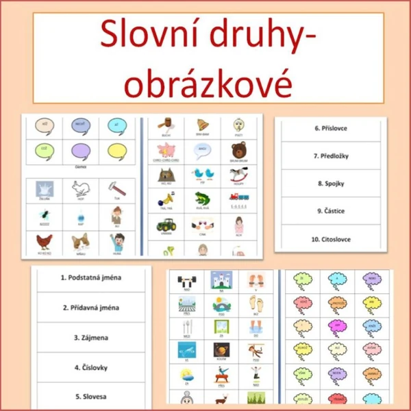 Slovní druhy - obrázkové 