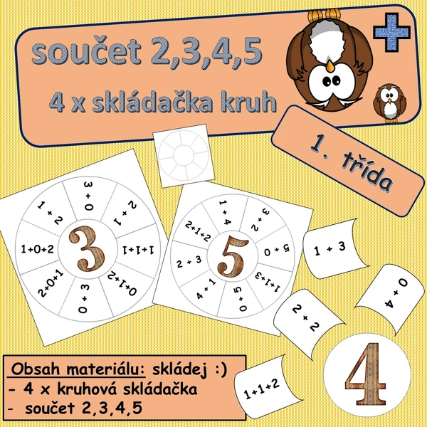 Součet 2,3,4,5 - kruhová skládačka