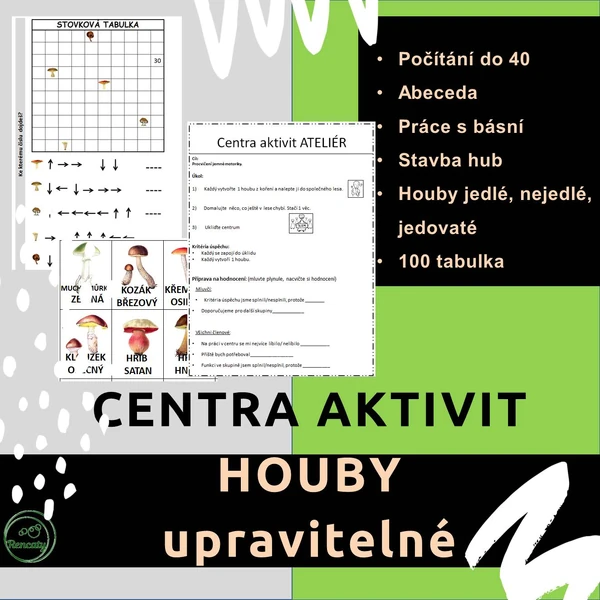 Centra aktivit HOUBY - UPRAVITELNÉ