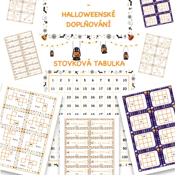 Halloweenská stovková tabulka