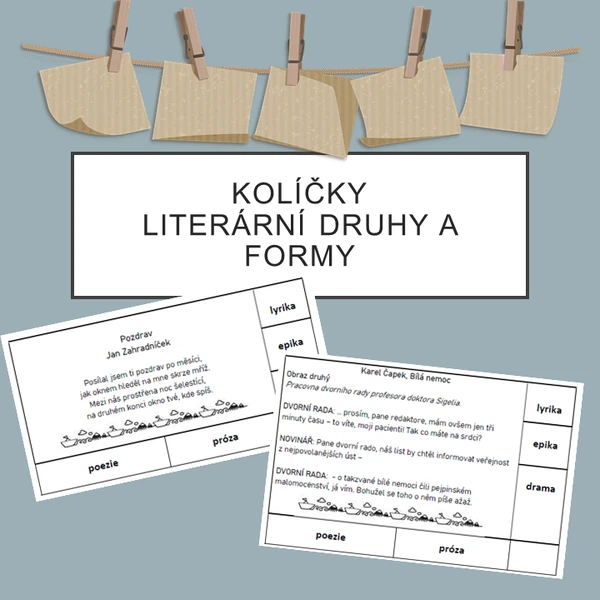 Literární druhy a formy - kolíčky