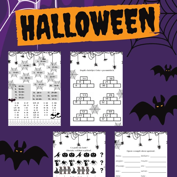 Halloweenský pracovní list pro 2. - 3. ročník