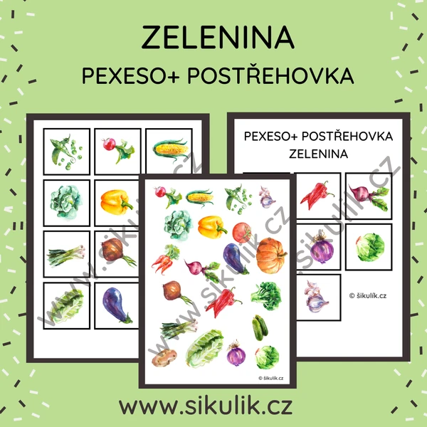 PEXESO+ POSTŘEHOVKA ZELENINA