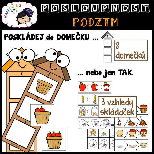 DĚJOVÁ POSLOUPNOST - Podzim - skládačky a podložky