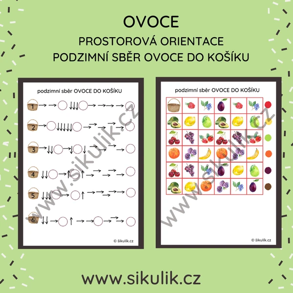 PROSTOROVÁ ORIENTACE SBĚR OVOCE DO KOŠÍKU