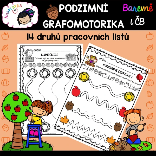 PODZIMNÍ GRAFOMOTORIKA - pracovní listy