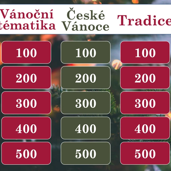 Vánoční kvíz (editovatelný)