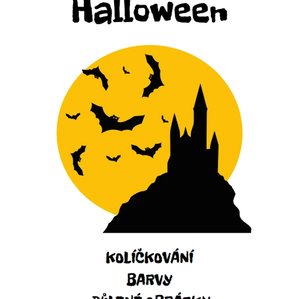 Halloween kolíčkování - barvy, půlené obrázky