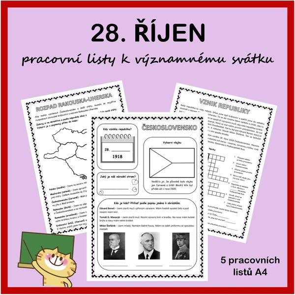 28. říjen - pracovní listy k významnému svátku
