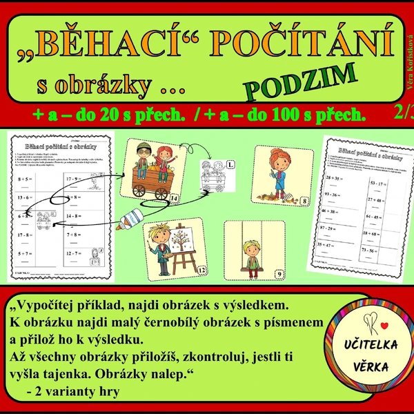 BĚHACÍ POČÍTÁNÍ s obrázky ... PODZIM