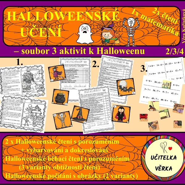 HALLOWEENSKÉ UČENÍ - soubor 3 aktivit k výuce