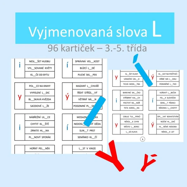 Vyjmenovaná slova po L - kartičky
