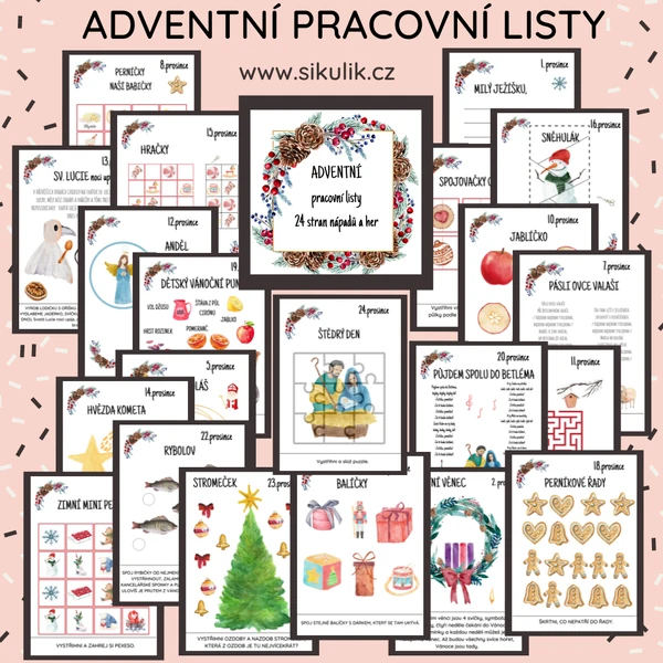 Adventní pracovní listy BAREVNÉ