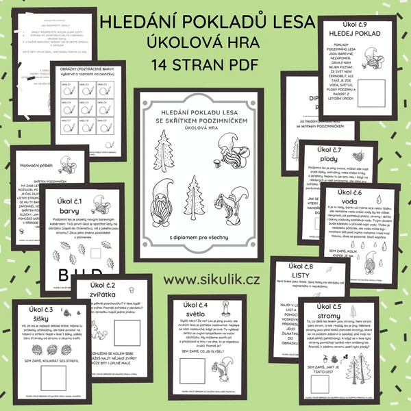 HLEDÁNÍ POKLADŮ LESA ČERNOBÍLÁ VERZE