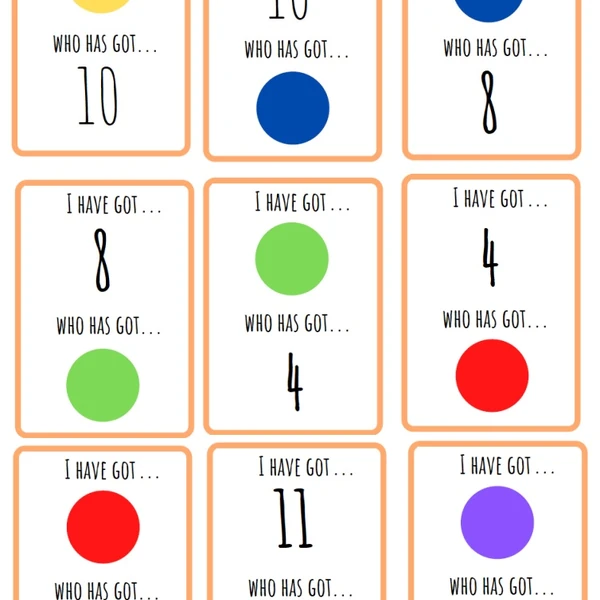 Numbers, colours