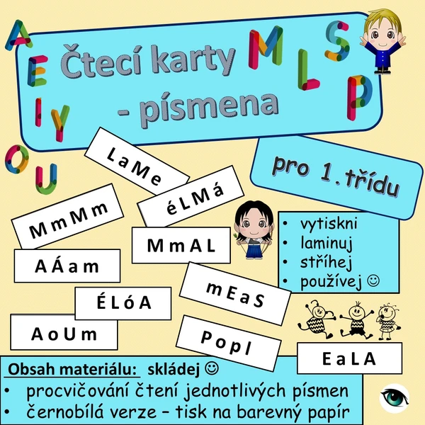 Čtecí karty - písmena 