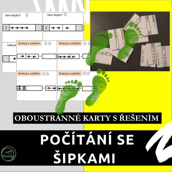 POČÍTÁNÍ SE ŠIPKAMI - OBOUSTRANNÉ KARTY