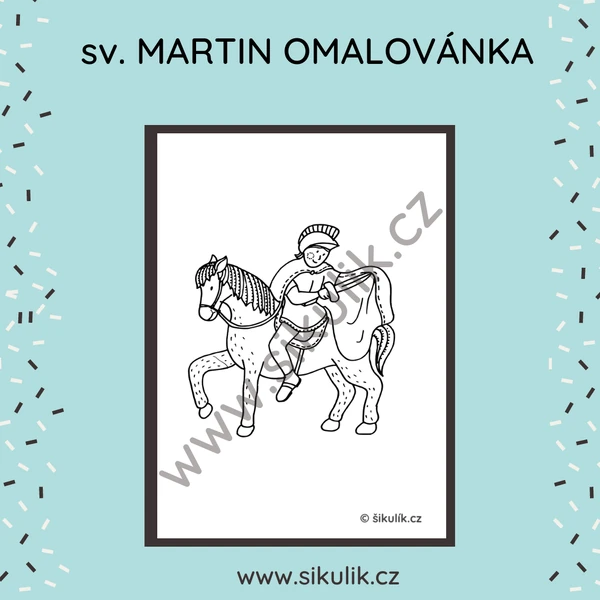 svatý Martin Omalovánka