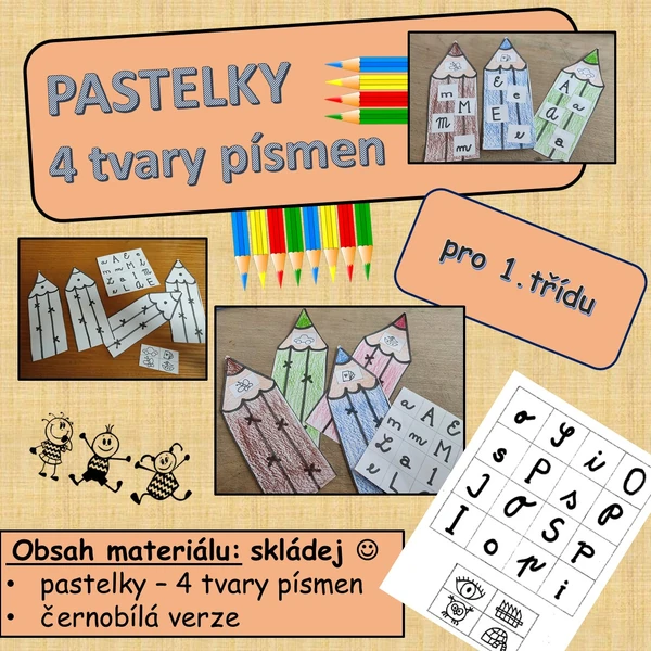 Pastelky - 4 tvary písmen