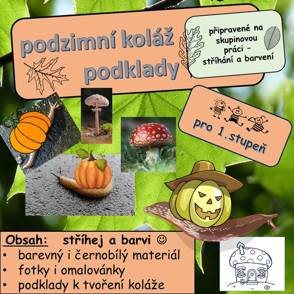 Podzimní koláž - podklady