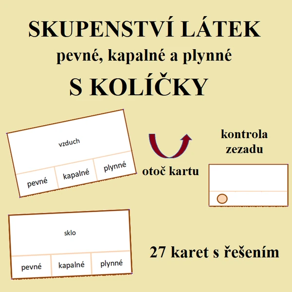 Skupenství látek s kolíčky
