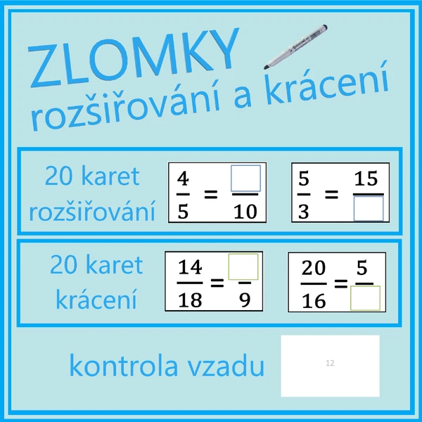 ZLOMKY - krácení a rozšiřování