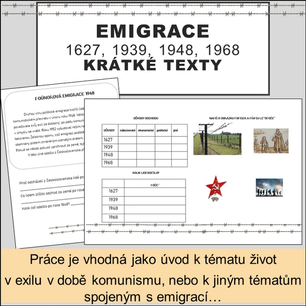 Texty k tématu emigrace/exil - 2. stupeň ZŠ