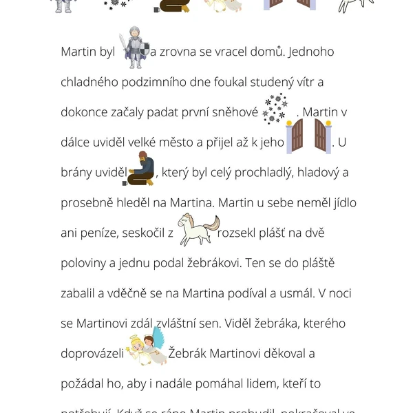 Příběh s úkoly o Sv. Martinovi