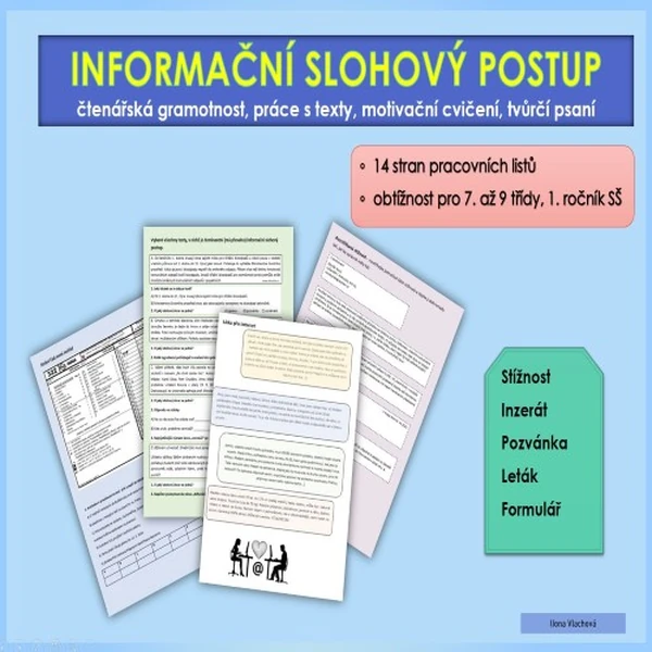 Informační slohový postup - tvůrčí psaní, čtenářská gramotnost