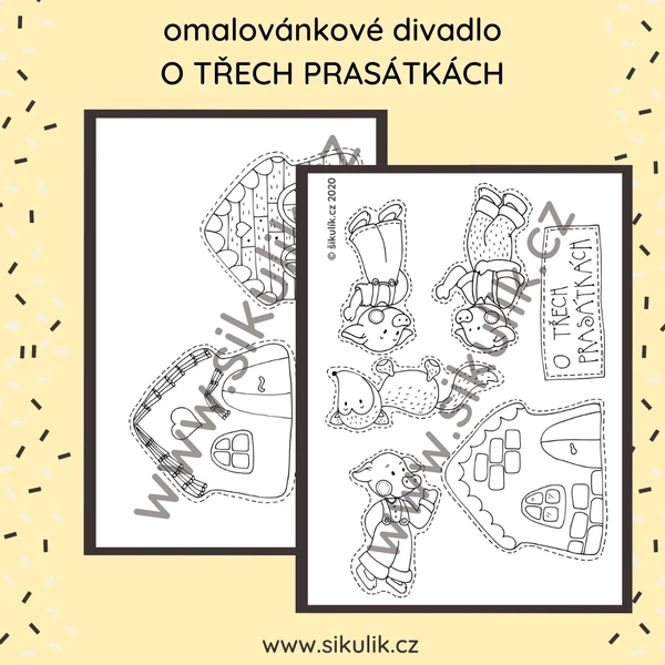 Omalovánkové Divadlo Tři prasátka