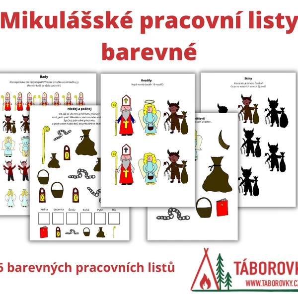 Mikulášské pracovní listy barevné