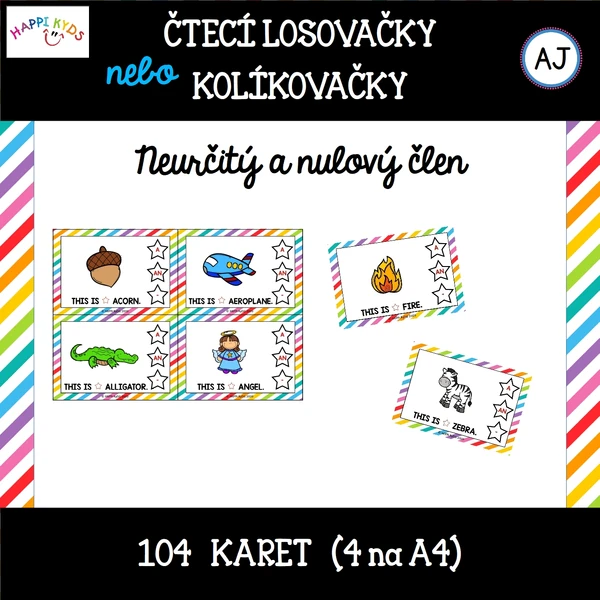 ARTICLES - ČLENY V ANGLIČTINĚ - kartičky