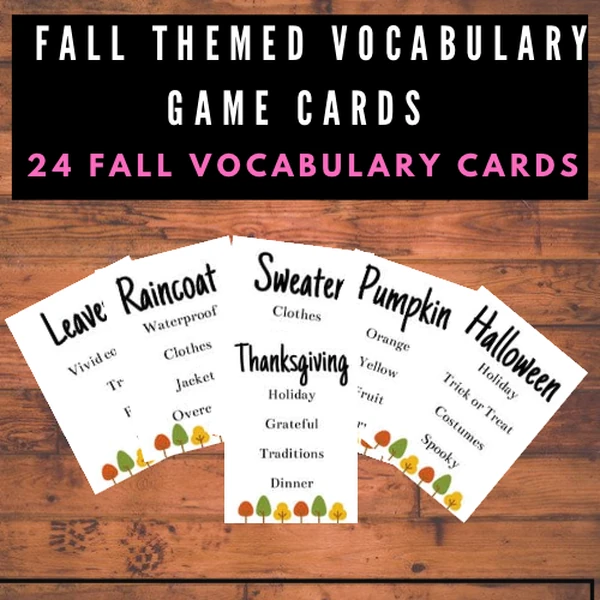 Fall Vocabulary | Sada kartiček | Guessing game