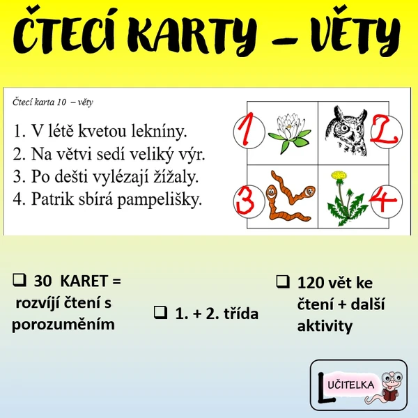 Čtecí karty - věty 