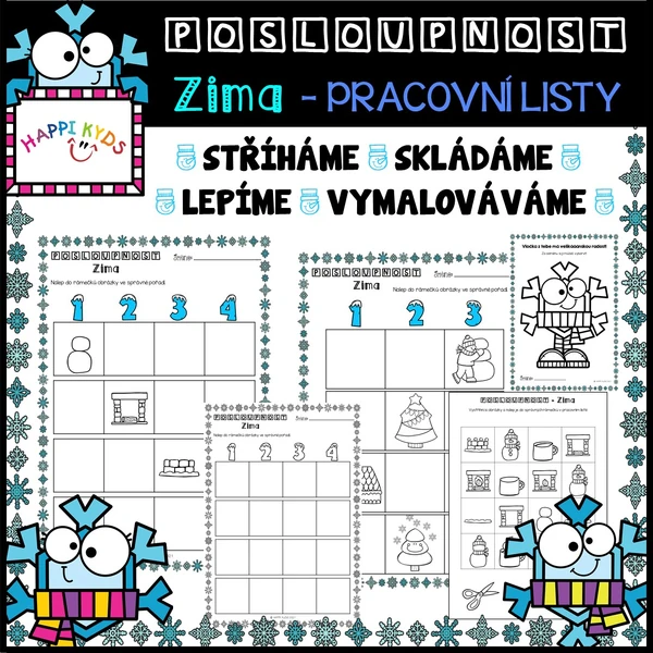 DĚJOVÁ POSLOUPNOST - Zima - pracovní listy