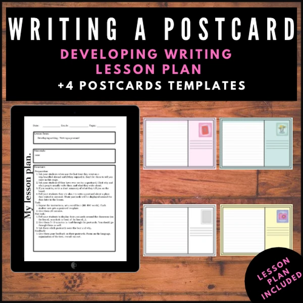 Write a Postcard | Developing writing | Plán hodiny + 4x Pohledy