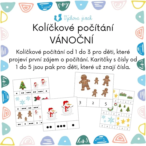 Kolíčkové počítání - vánoční