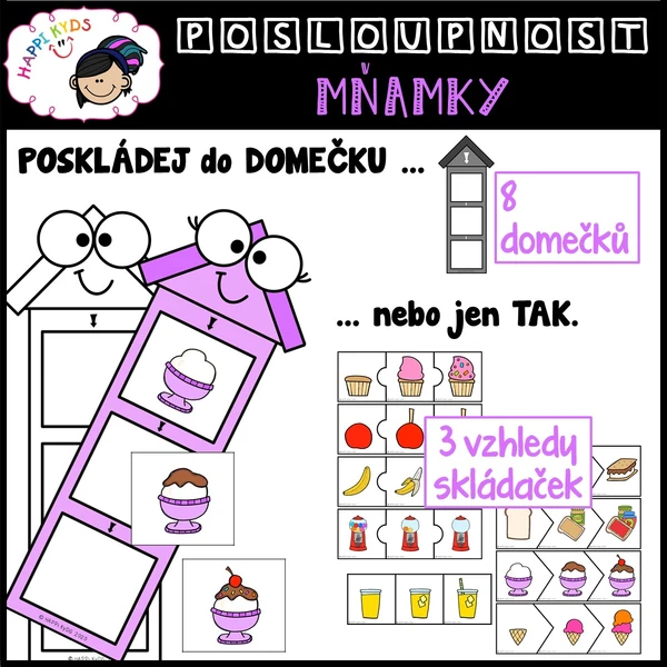 DĚJOVÁ POSLOUPNOST - Mňamky - skládačky a podložky