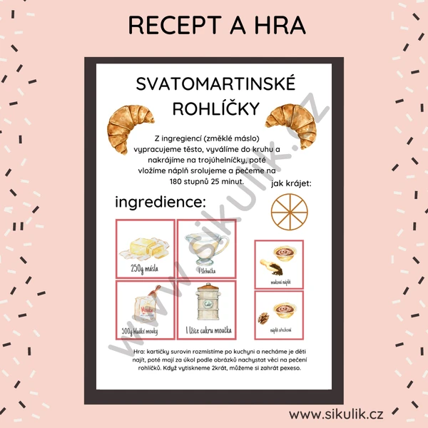 Svatomartinské rohlíčky recept+ hra+ pexeso