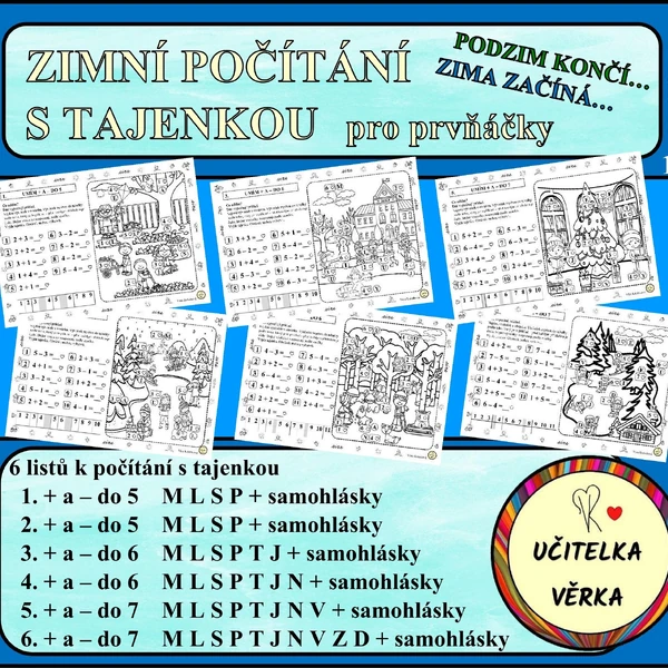 ZIMNÍ POČÍTÁNÍ S OBRÁZKEM A TAJENKOU