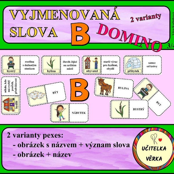 VYJMENOVANÁ SLOVA PO "B" - DOMINO