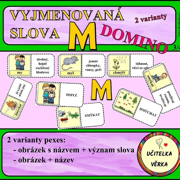 VYJMENOVANÁ SLOVA PO "M" - DOMINO