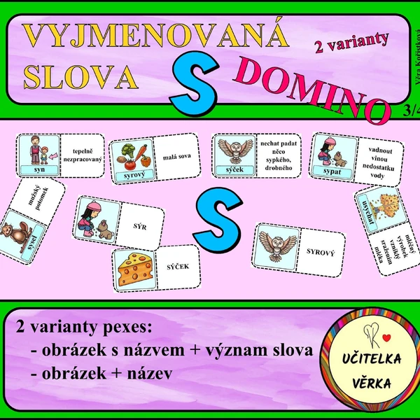 VYJMENOVANÁ SLOVA PO "S" - DOMINO