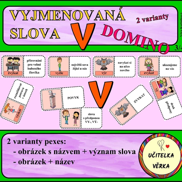 VYJMENOVANÁ SLOVA PO "V" - DOMINO