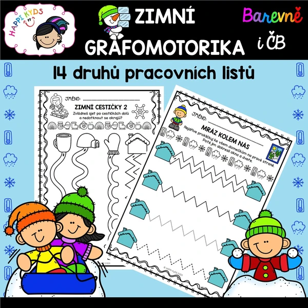 ZIMNÍ GRAFOMOTORIKA - pracovní listy