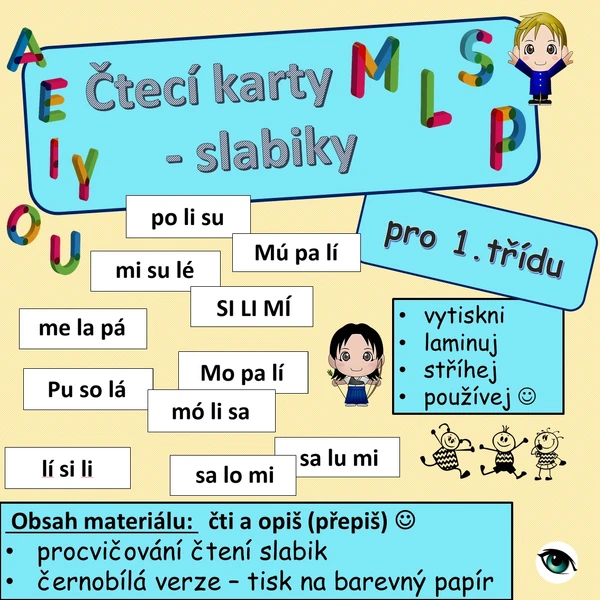 Čtecí karty - slabiky 