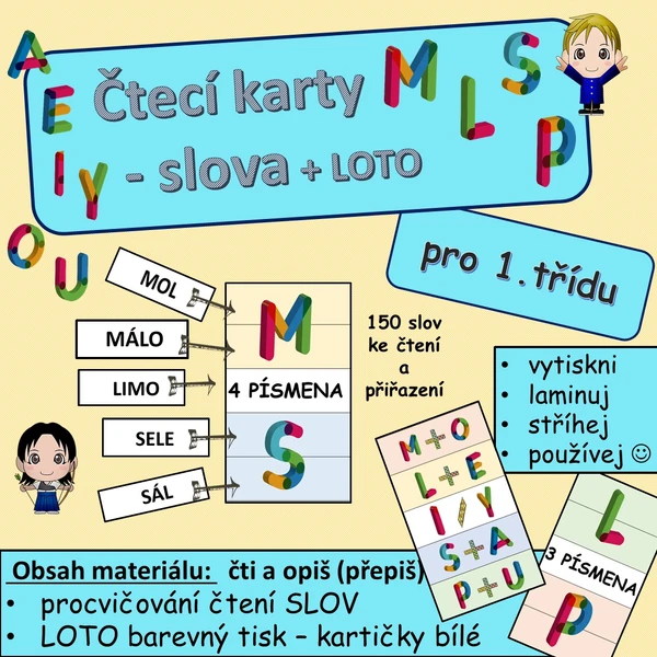 Čtecí karty - slova + loto